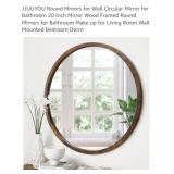 NEW 20" Round Mirror, Wood Framed