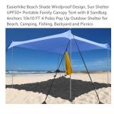 10 x 10 FT Beach Shade Sun Shelter w/ 8 Sandbag