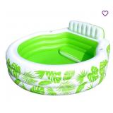 Inflatable Pool with Pool Lights.  1