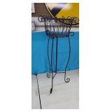 Black Metal Plant Stand, measures 30"T, Basket