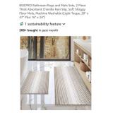 Set of 2 Chenille Bathroom Rugs w/ Non-Slip