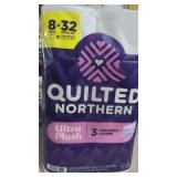 8 Mega Rolls Quilted Northern Toliet 3 Ply Paper.