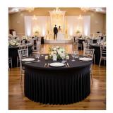 8 Pk Black Spandex Tablecloth for 6FT Round