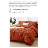 Full Size Pintuck 7 Pc Bed in a Bag, Burnt