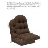 NEW Set of 2 High Back Chair Cushion,