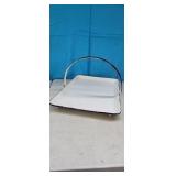 Rustic Metal Serving Tray w/ Handle, Black &