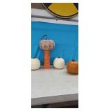 Fall Decor 1 Heavy Wood Pumkin, 3 Plastic