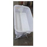 Bedside Bassinet w/ Wheels, White & Grey
