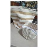 Estate Woven Clothes Hamper Basket and Smaller