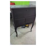 Estate Antique Wood Victrola Cabinet/ Drop Front