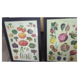 Estate. 2 Large Framed  Fruits & Vegetables