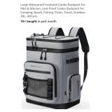 NEW Insulated Cooler Backpack Holds 48 Cans, Grey