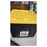 27 Gallon Black/ Yellow Commander Tote Stackable