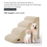 4-Step Pet Stairs w/ Non-Slip Bottom, 17.4" H,