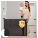 New Black Retractable Baby Gate, Momcozy Mesh