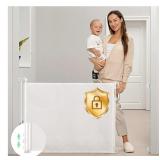 New White  Retractable Baby Gate, Momcozy Mesh