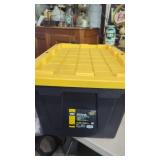 27 Gallon Black/Yellow Commander Tote Stackable.