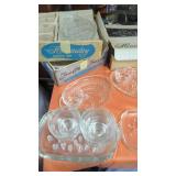 Estate. Vintage Federal Glass Snack Sets.  3 Sets