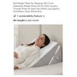 9" & 12" Bed Wedge Pillow, Grey & White *needs