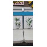 Estate Set of 2 Potted Plant Artwork, Framed, 1