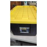 27 Gallon Black Yellow Commander Tote Stackable