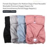 4 Pk Size Large Female Dog Diapers for Heat,