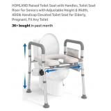 NEW Raised Toilet Seat w/ Handles, Adjustable