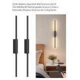 NEW Set of 2- 23.6" Battery Operated Wall Sconces