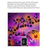 NEW 6FT 54 LED Pumpkin & Bat Willow Vine