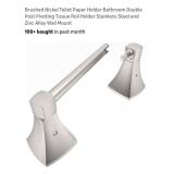 Brushed Nickel Toilet Paper Holder, Double Post