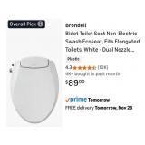 NEW Brondell Bidet Toilet Seat, Elongated, White