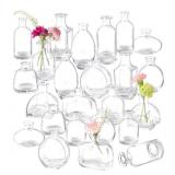 New 22 PC Bud Vases ,  Clear Bud Vases for
