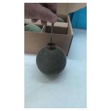 (6) New Green Velvet Christmas Ornaments  4"