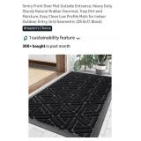 NEW 29.5" x 17" Natural Rubber Doormat, Grid