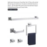 NEW 5 Pc Bathroom Accessory Towel Bar Set,
