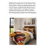 (New) XL  3 PC   Squirrel Bed Cover & Pillow