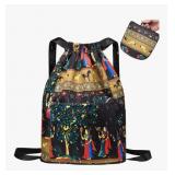 New Gym Bag Women Drawstring Backpack Foldable