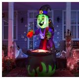 6 FT  Witch Inflatable  and Cauldron with