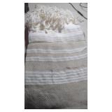 New. Beige  Oversized Cotton Turkish Beach Towel