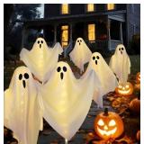 6  Ghosts Solar Powered Halloween Decorations
