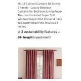 (New) 84" 2 Panel Velvet Blackout Curtains (