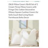(New) 2   18" x 18"  Farmhouse Style Pillow