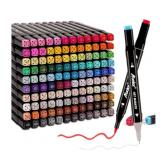 New Dual Brush Tip Marker Pens, 168 Vibrant