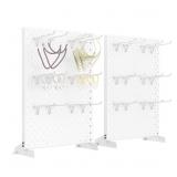 2 New Metal Tabletop Pegboard Display Standing