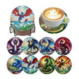 New 8 PCS Dragon Diamond Art Coasters   Dragon