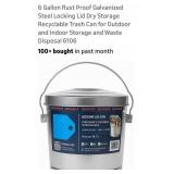 6 Gallon Galvanized Locking Lid Storage Container