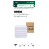 6 New White  Flat Sheets Only Twin Size  Bed Soft