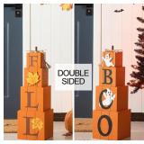 New Nestable Stacked Pumpkin Boxes, 25.5 Inch