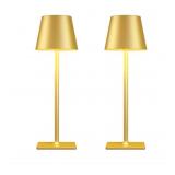 2 New Gold Rechargeable Table Lamps,Cordless Lamp