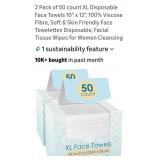 (100).   XL  Disposable Facial Towels